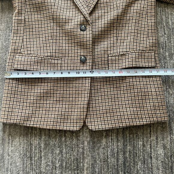 Everlane The Oversized Blazer in Camel Houndstooth, Wool Blend, Size 8 - Picture 9 of 11